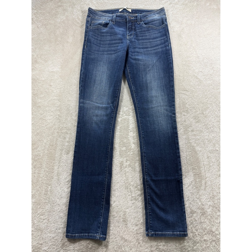 Daytrip Womens Mila Straight Stretch Blue Denim Jeans 25R Meas: 30x31.5